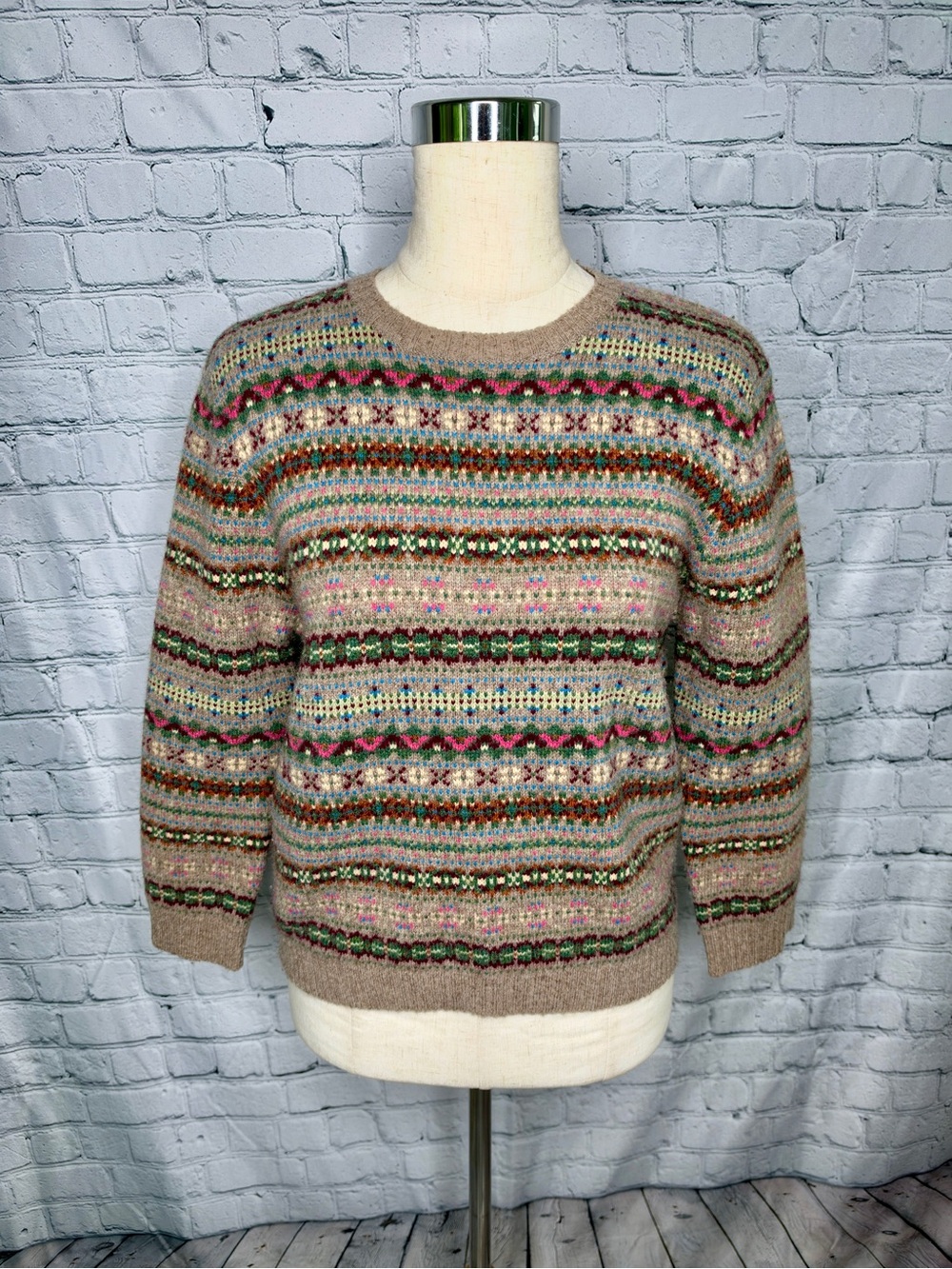 Vintage Ralph Lauren Lambswool L Fair Isle Nordic Wool Sweater Hong Kong